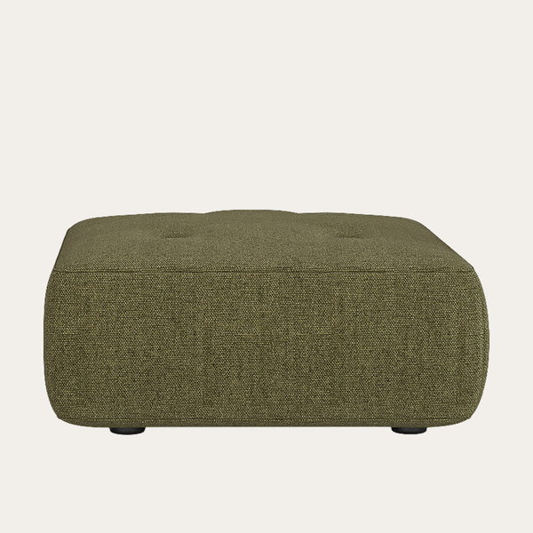 Đôn Ottoman Solace màu xanh rêu thiết kế bo tròn mềm mại