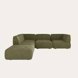 Sofa góc Solace Grand 3–4 chỗ màu xanh lá - góc chính diện