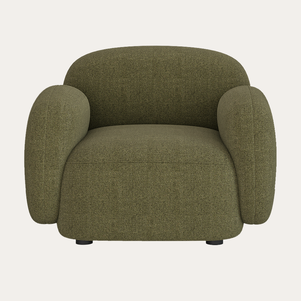 Sofa đơn Solace màu xanh rêu bo góc mềm mại