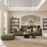 Sofa băng Solace 2–3 chỗ màu xanh lá - góc nhìn bên
