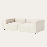 Sofa băng Wish Duo 2 module màu trắng kem - góc nhìn bên