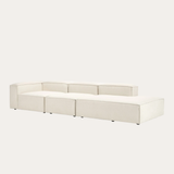 Sofa băng Wish Trio Open 3 module màu trắng kem - góc nhìn bên