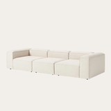 Sofa băng Wish Trio 3–4 chỗ màu trắng kem - góc nhìn bên