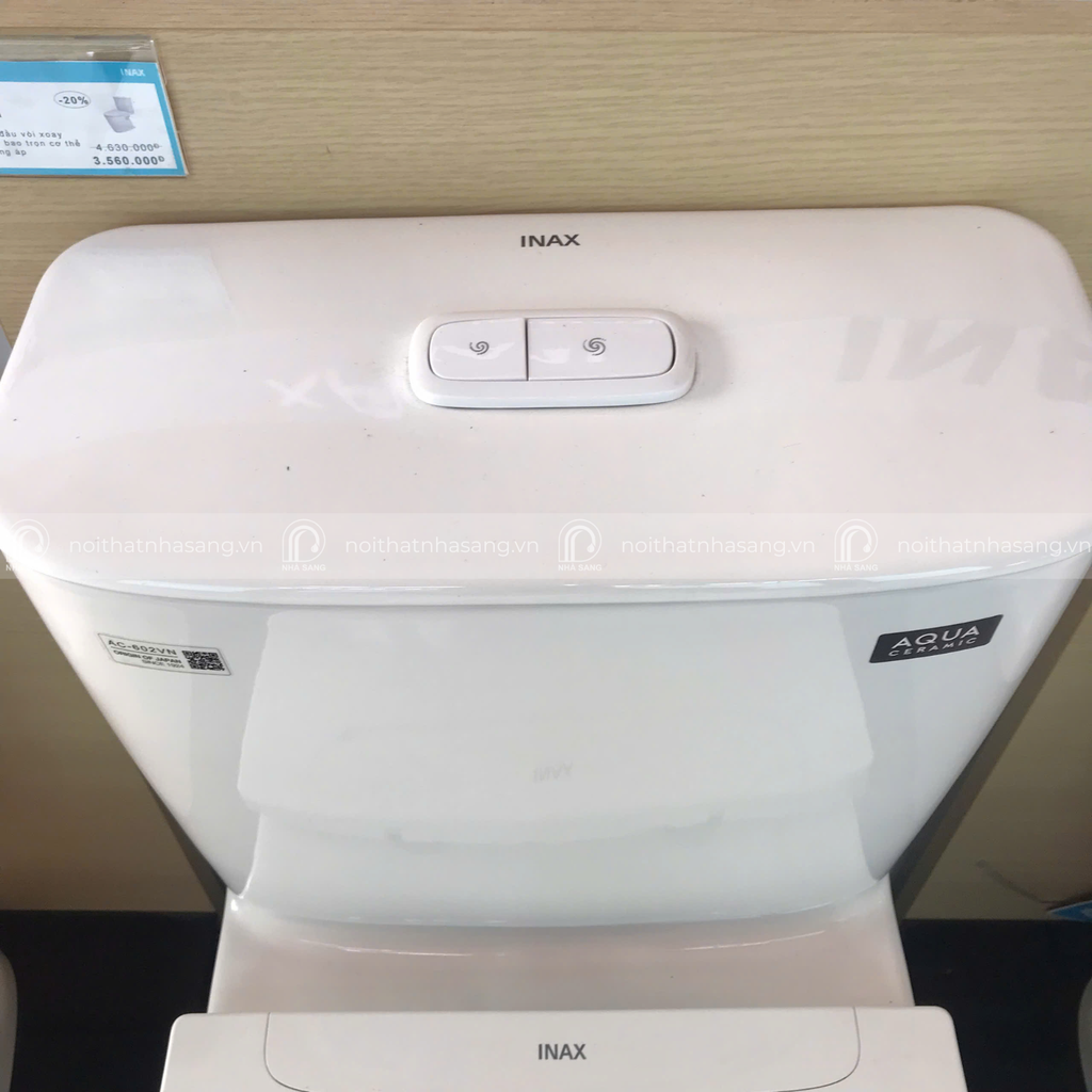 Bồn Cầu INAX 602VN (AC602VN) 2 Khối Xả Nhấn Aqua Ceramic