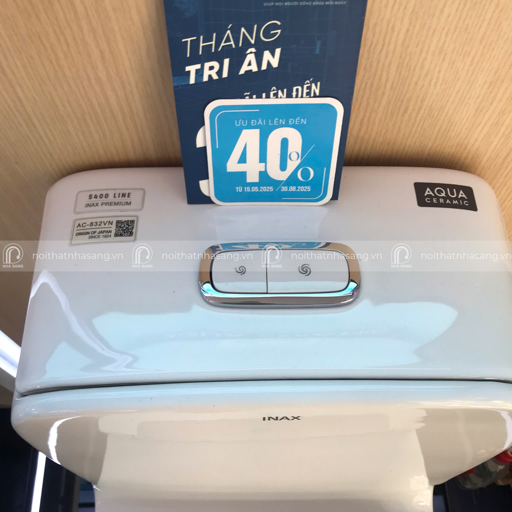 Bồn Cầu INAX AC-832VN (AC832VN) 2 Khối Xả Nhấn Aqua Ceramic