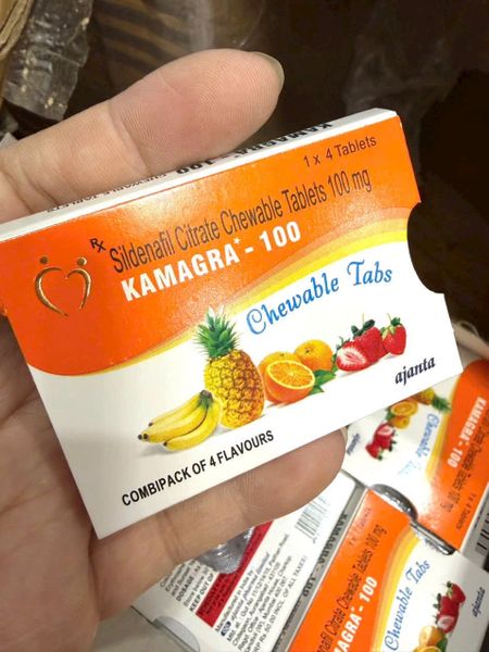  Viên Nhai Kamagra 100mg Tăng Cường Sinh Lý Nam Vị Trái Cây (Hộp 4 Viên) 