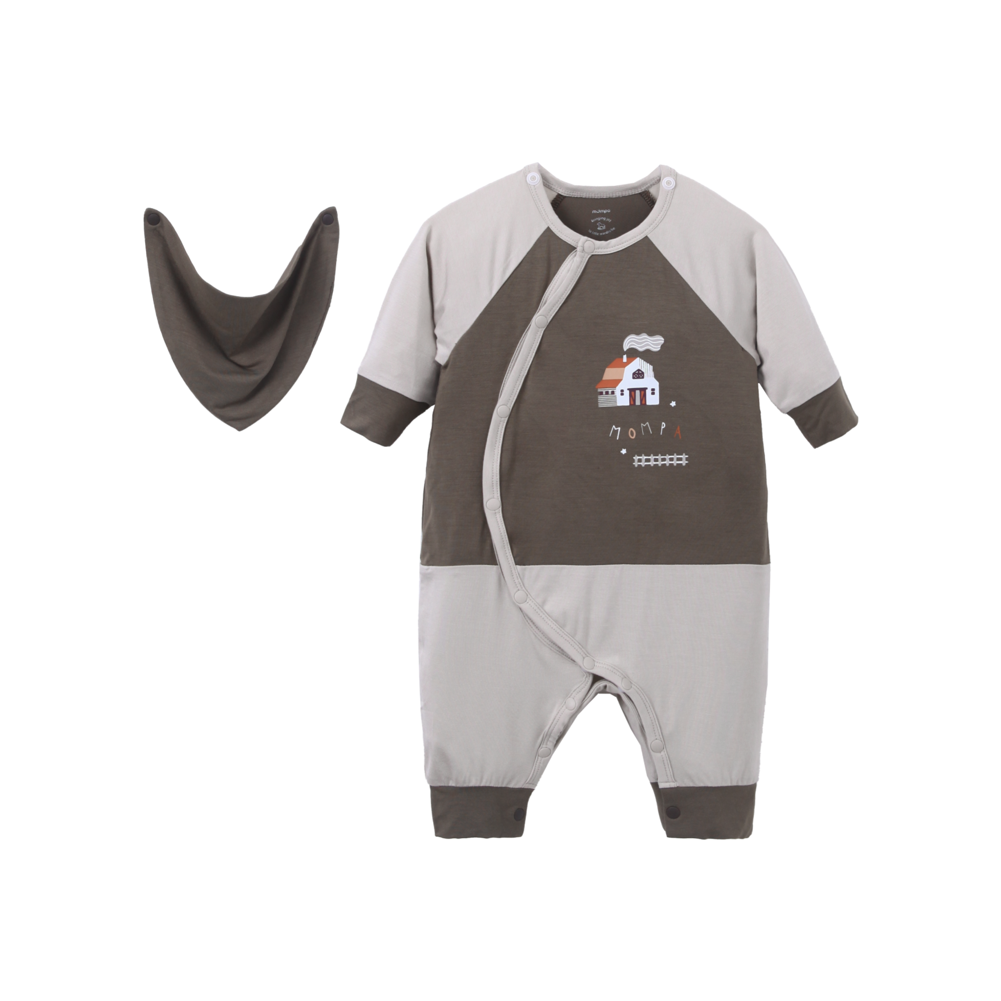 Bộ body dài cài chéo Bamboo - MP0451 | size 0-9m