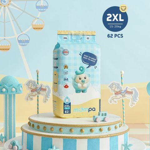 Bỉm Mompa - Tã quần, size 2XL - 62 pcs