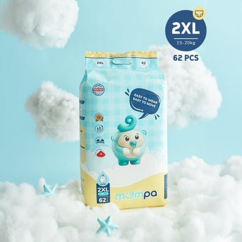 Bỉm Mompa - Tã quần, size 2XL - 62 pcs