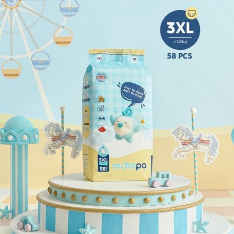 Bỉm Mompa - Tã quần, size 3XL - 58 pcs