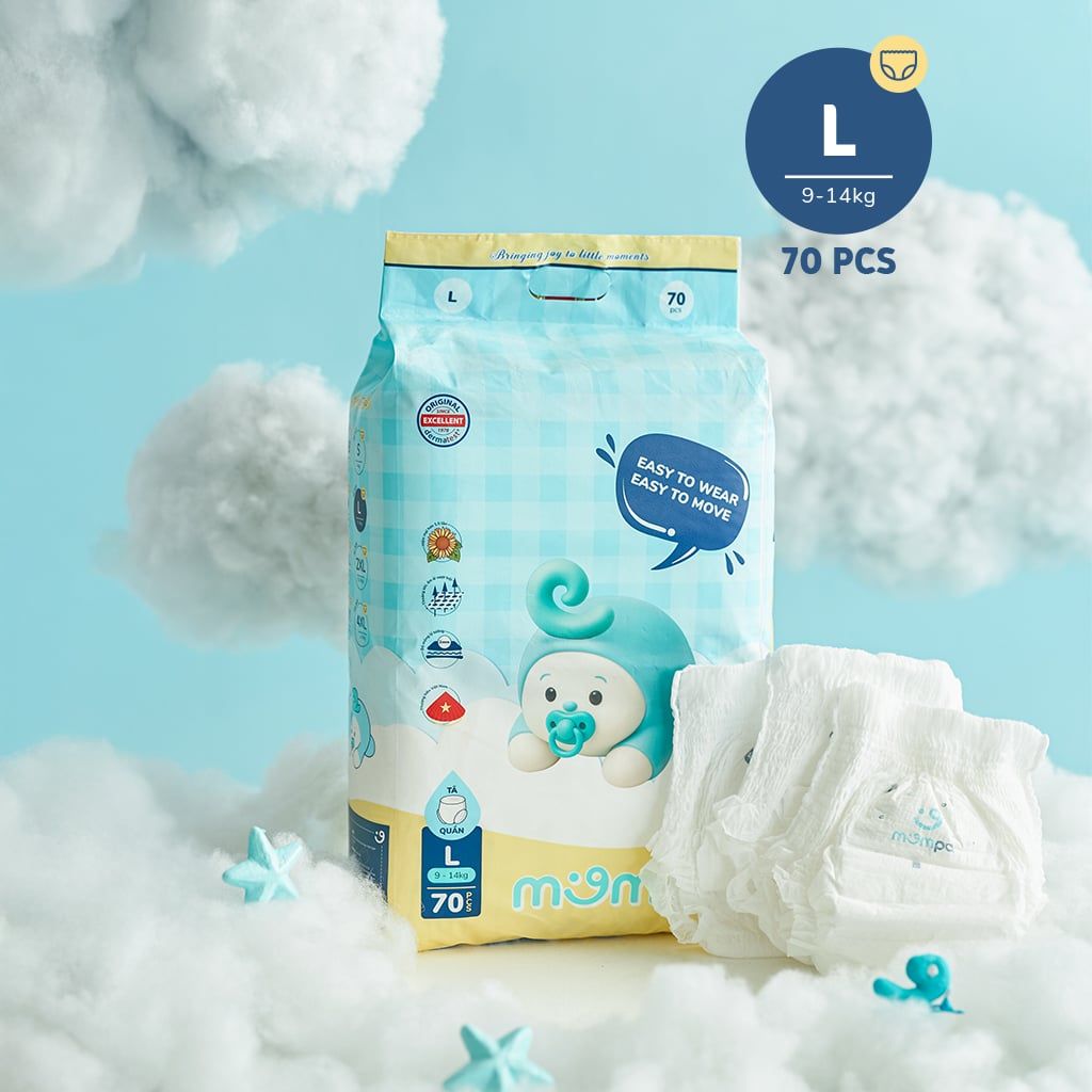 Bỉm Mompa - Tã quần, size L - 70 pcs