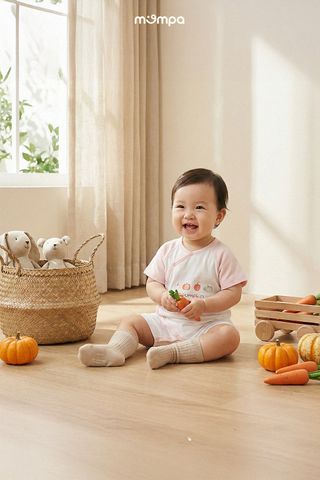 Bộ body cộc cài chéo Bamboo - MP0428 | size 0-9m