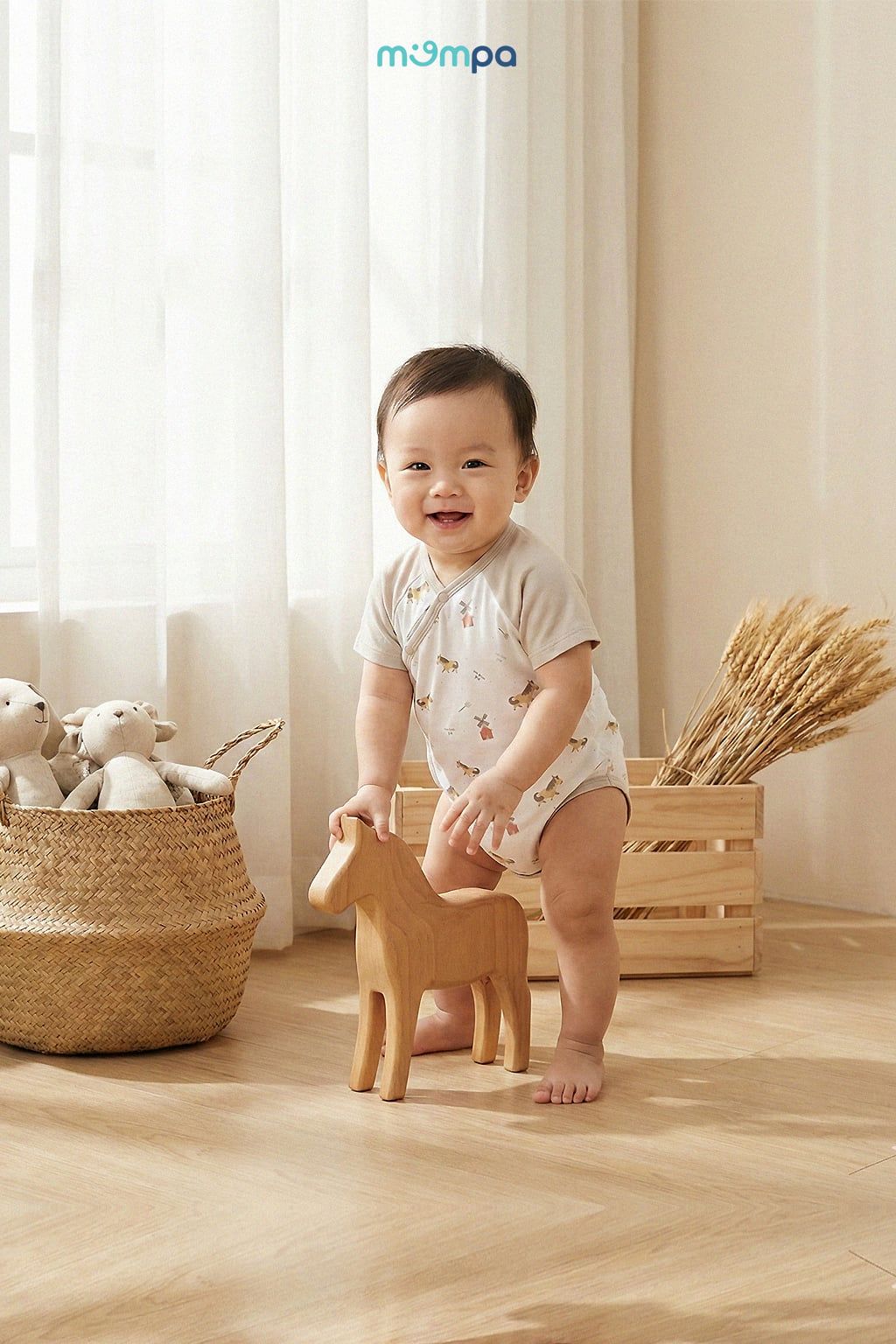 Bộ bodychip cài chéo Bamboo - MP0446 | size 0-9m