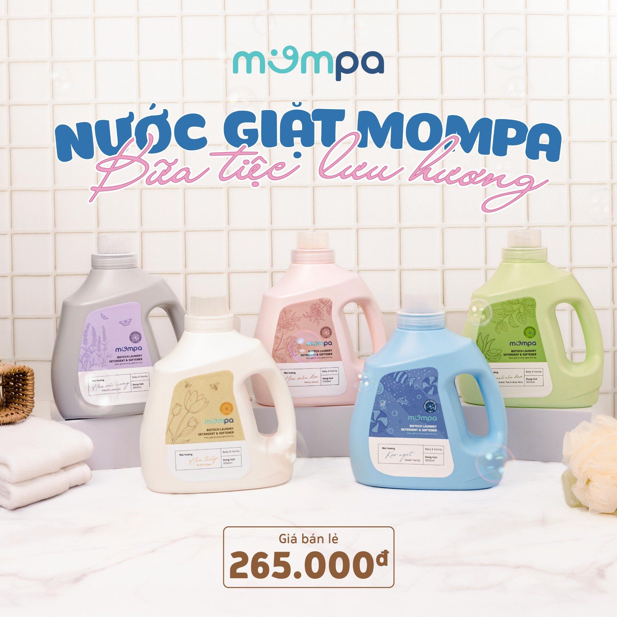 Nước giặt MOMPA phiên bản can 3 lít