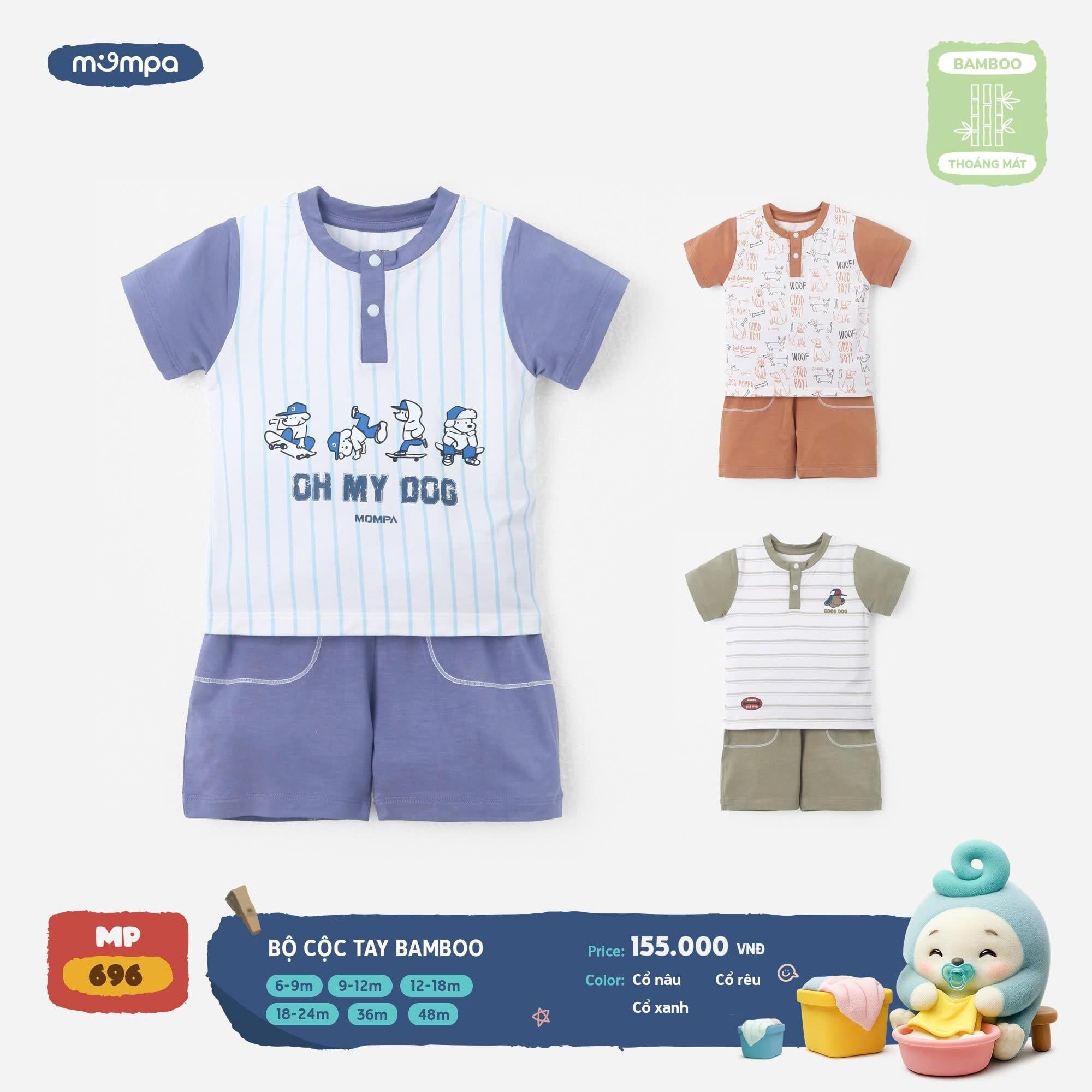 Áo Cộc Tay Bamboo Cao Cấp MP696 | size 6-48m