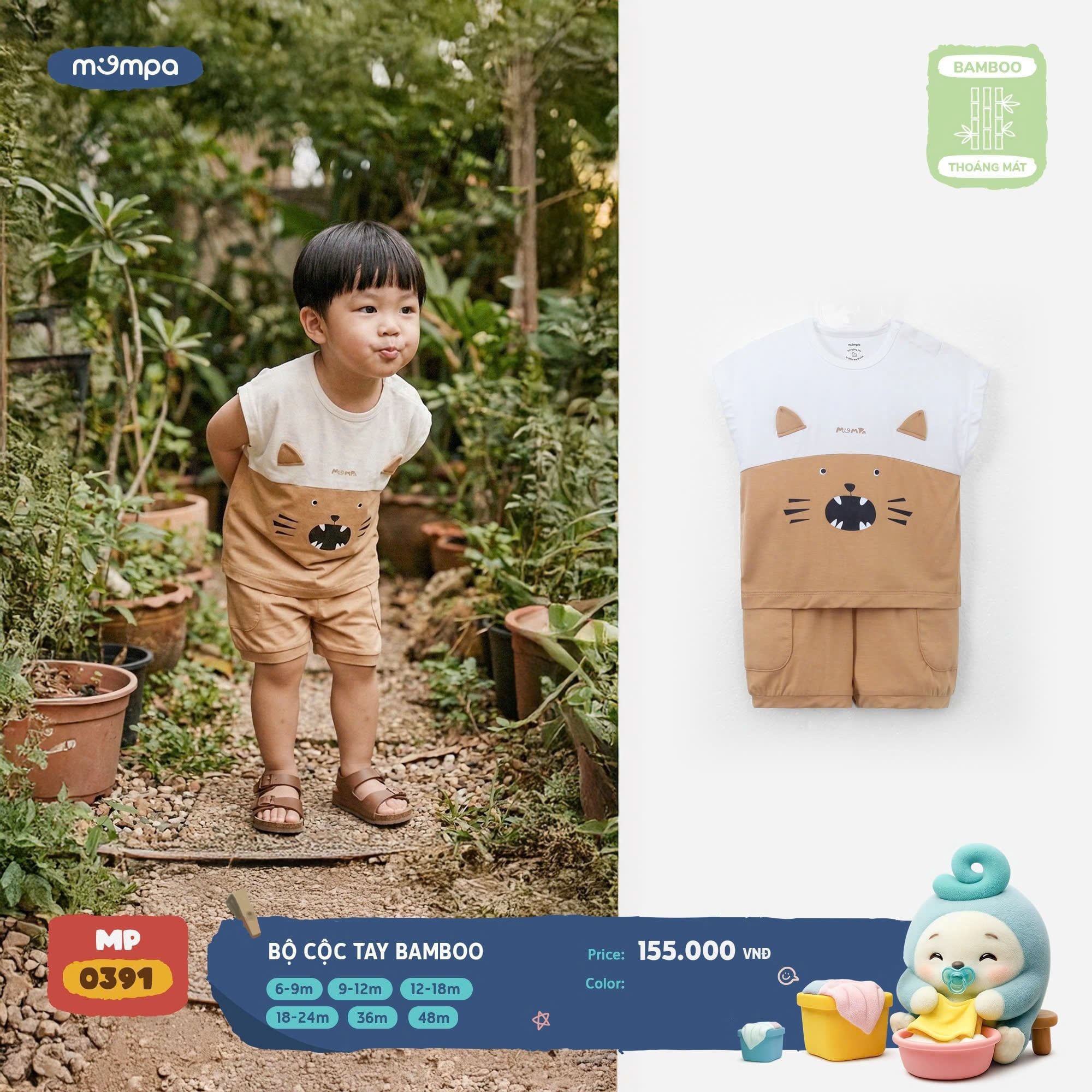 Bộ Cộc Tay Bamboo Cho Bé – Mát Nhẹ, Thoải Mái Cả Ngày