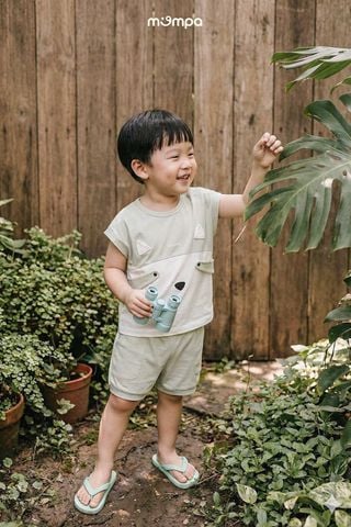 Bộ Cộc Tay Bamboo Cho Bé – Thoáng Mát, Mềm Mịn, Hè Mặc Cực Thích