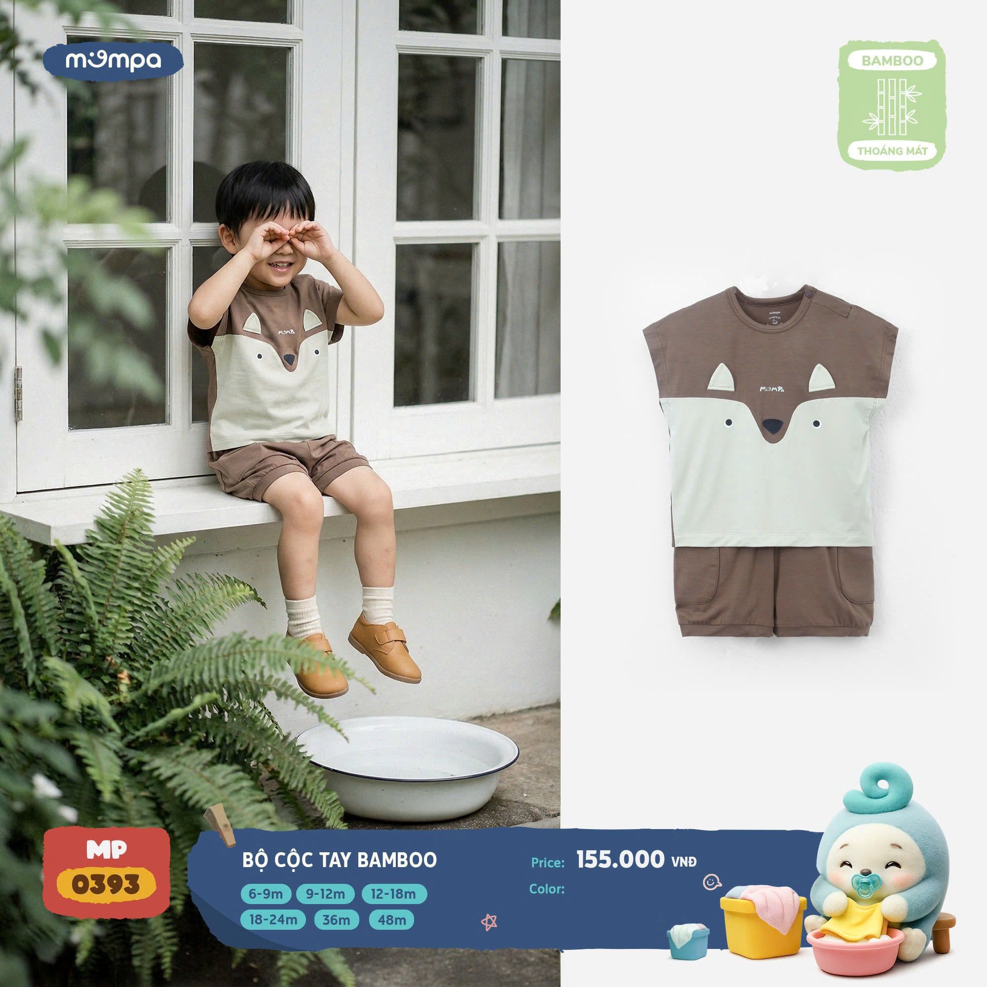 Bộ Cộc Tay Bamboo Cho Bé – Mềm Mịn, Thoáng Mát, Mặc Là Thích