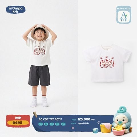 Áo Cộc Tay Actif Cho Bé – Thoáng Mát, Co Giãn, Năng Động Mỗi Ngà