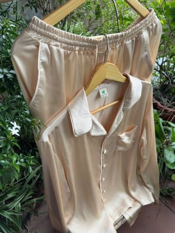  Bộ Pijama lụa tơ tằm nguyên chất thượng hạng cho nam. Hight quality- pure silk Pijama set for men 19momme 
