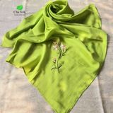  KHĂN LỤA VUÔNG TƠ TẰM THÊU TAY 