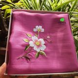  KHĂN LỤA VUÔNG TƠ TẰM THÊU TAY 