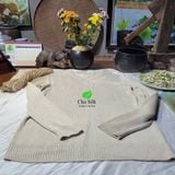  Áo tơ gốc đan thủ công cổ tim 