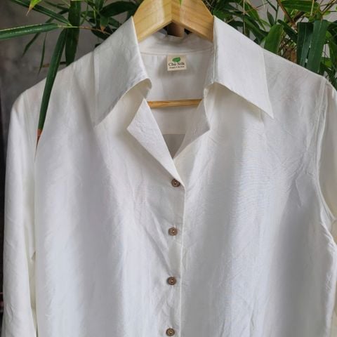  Áo sơ mi Nữ tơ tằm nguyên bản dài tay 