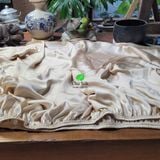  Set Ga giường bo chun + 2 vỏ gối tơ tằm màu be, dầy 19momme 