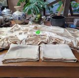  Set Ga giường bo chun + 2 vỏ gối tơ tằm màu be, dầy 19momme 