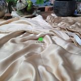  Set Ga giường bo chun + 2 vỏ gối tơ tằm màu be, dầy 19momme 