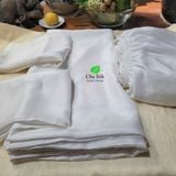  Bộ vỏ chăn gối tơ tằm Chu Silk màu trắng mộc tự nhiên không nhuộm, định lượng dày 12momme 