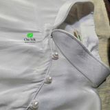  Áo dài tơ tằm thuần Việt dáng xưa màu trắng mộc của tơ 19momme cao cấp 