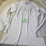  Áo dài tơ tằm thuần Việt dáng xưa màu trắng mộc của tơ 19momme cao cấp 