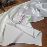  Khăn choàng tơ tằm cao cấp thêu tay độc bản 