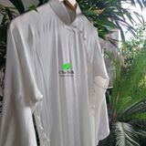  Áo dài tơ tằm thuần Việt dáng xưa màu trắng mộc của tơ 19momme cao cấp 