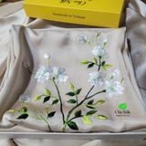  Khăn choàng tơ tằm cao cấp thêu tay độc bản 