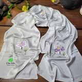  Khăn choàng tơ tằm cao cấp thêu tay độc bản 