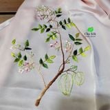  Khăn choàng tơ tằm cao cấp thêu tay độc bản 