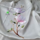  Khăn choàng tơ tằm cao cấp thêu tay độc bản 