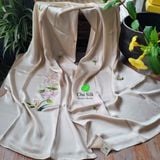  Khăn choàng tơ tằm cao cấp thêu tay độc bản 