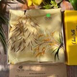  Khăn lụa tơ tằm thêu tay_Màu vàng 
