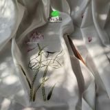  Khăn lụa tơ tằm thêu tay_màu trắng 