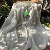  Khăn lụa tơ tằm thêu tay_màu trắng 