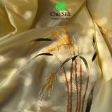  Khăn lụa tơ tằm thêu tay_Màu vàng 