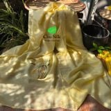  Khăn lụa tơ tằm thêu tay_Màu vàng 