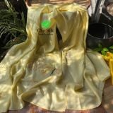  Khăn lụa tơ tằm thêu tay_Màu vàng 