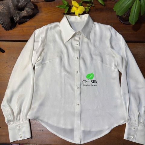  Áo sơ mi tơ tằm cao cấp định lượng 19mm thuần Việt 