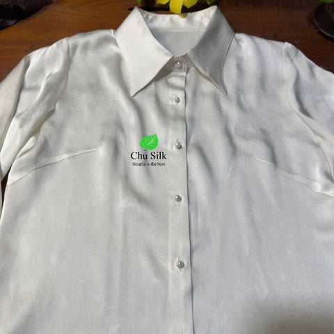  Áo sơ mi tơ tằm cao cấp định lượng 19mm thuần Việt 