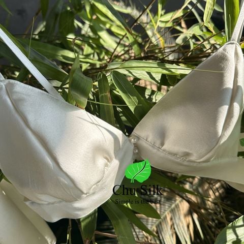  Áo Bra tơ tằm Chu Silk phiên bản cao cấp- đệm áo là tơ nguyên bản và 2 lớp ngoài là tơ cao cấp 